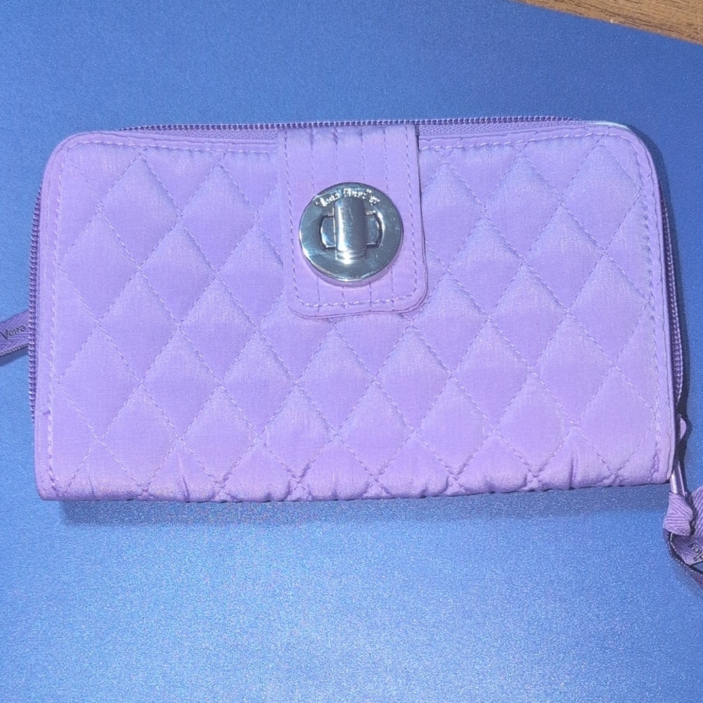 Vera Bradley Lilac Quilted Wallet with Silver Clasp